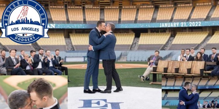 Vicepresidente de Dodgers se casa con su novio en el estadio