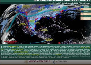 Se prevé intervalos de chubascos para Quintana Roo