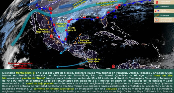 Se prevé intervalos de chubascos para Quintana Roo