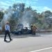 Se incendia auto en carretera de Quintana Roo