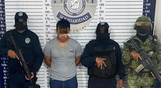 Capturan a individuo al ingresar armado a un predio en Solidaridad