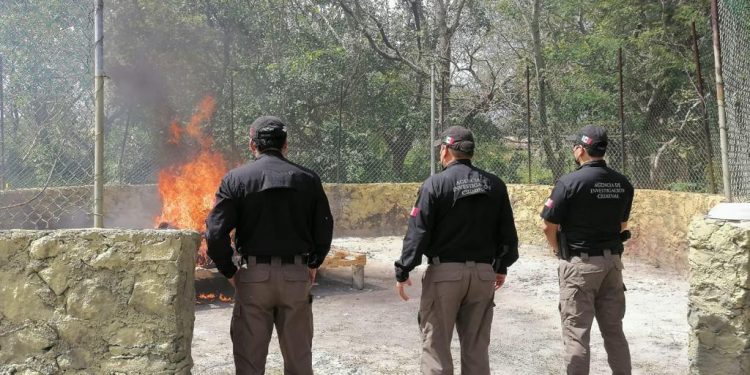 FGR incinera narcóticos y destruye objetos del delito en Quintana Roo