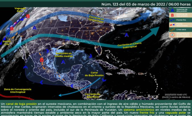 Prevén lluvias aisladas en Quintana Roo