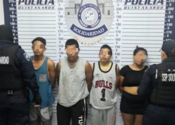 Detienen a 4 individuos con narcóticos y un arma de fuego en Playa del Carmen