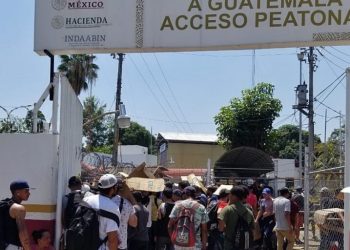 Guardia Nacional desaloja a migrantes que intentaron ingresar a Chiapas