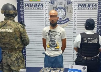 Aseguran durante operativo a sujeto por posesión de drogas en Playa del Carmen