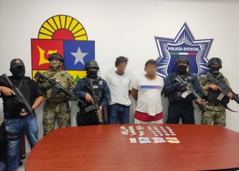 A disposición de la FGE: Dos presuntos narcomenudistas detenidos en Tulum