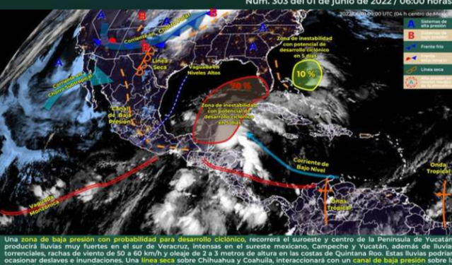 Prevén lluvias torrenciales para Quintana Roo