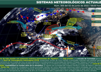 Prevén lluvias intensas a causa de los remanentes de «Agatha» en Quintana Roo