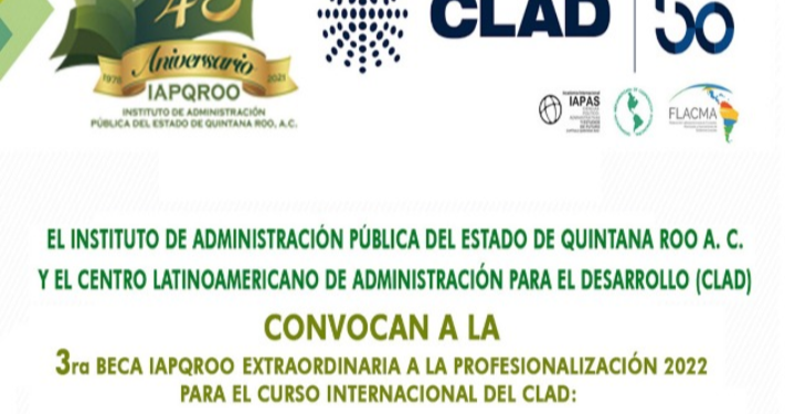 Convocatoria para participar en la beca IAPQROO a curso internacional del CLAD
