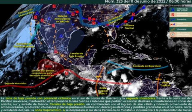 El Servicio Meteorológico Nacional prevé posibles intervalos de chubascos en Quintana Roo