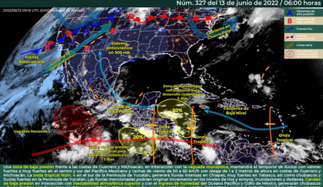 Pronostican día lluvioso para Quintana Roo