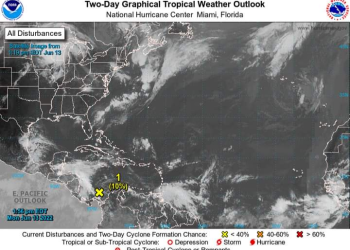 Zona de baja presión en el Caribe presenta 10% de probabilidad de evolucionar en un sistema ciclónico