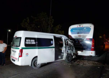 Once lesionados fue el saldo preliminar que dejo un choque en Puerto Morelos