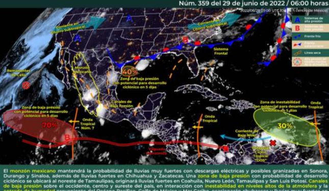 Pronostican tormentas eléctricas para Quintana Roo