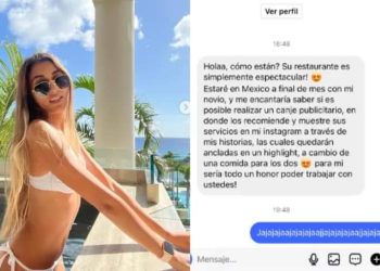 Chef mexicano exhibe a influencer que quiso comer gratis en su restaurante