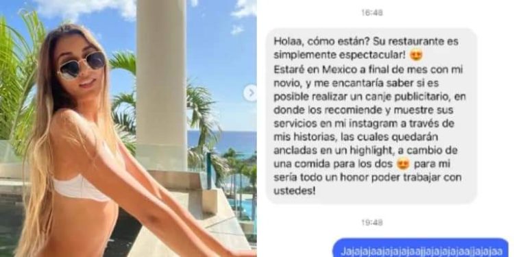 Chef mexicano exhibe a influencer que quiso comer gratis en su restaurante