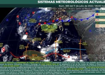 Pronostican intervalos de chubascos con lluvias fuertes en Quintana Roo
