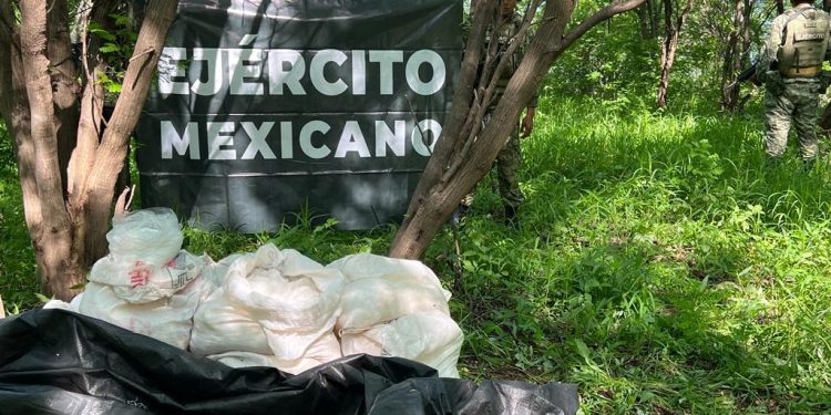 Ejército Mexicano asegura 200 kilogramos de metanfetamina en Sinaloa