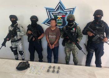 Detienen a presunto narcomenudista en Solidaridad