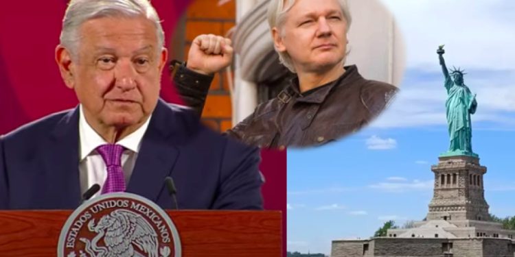 AMLO promueve quitar la Estatua de la Libertad ante la situación que enfrenta Julian Assange