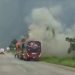 Autobús ADO termina en llamas la carretera Mérida – Cancún