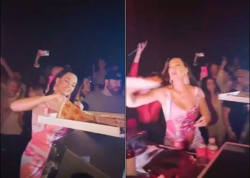 Katy Perry fue vista en un antro en Estados Unidos y sorprendió con comida a los asistentes