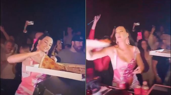 Katy Perry fue vista en un antro en Estados Unidos y sorprendió con comida a los asistentes