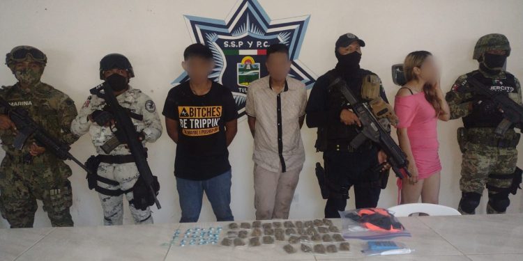 Policía de Tulum captura a presuntos narcomenudistas que operaban en zona costera