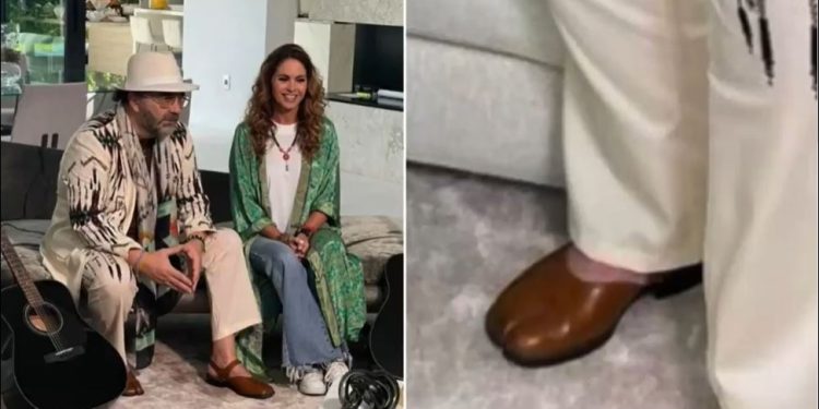 Manuel Mijares lució dos extravagantes pares de zapatos en diferente color “pata de camello” causando controversia en redes sociales