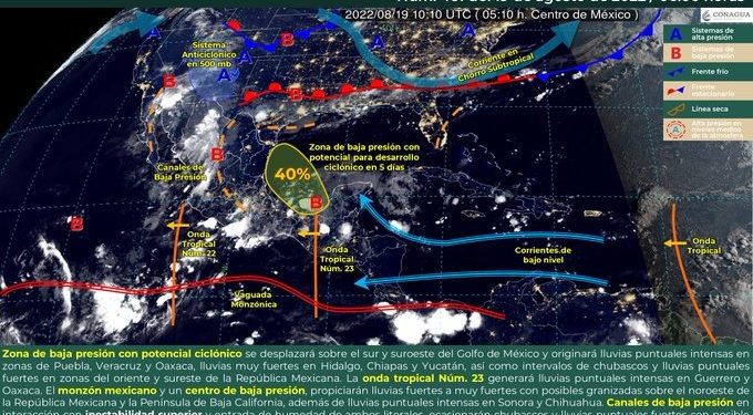 Prevén chubascos persistentes con lluvias puntuales fuertes en Quintana Roo
