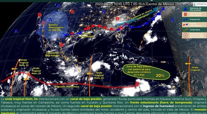 Onda Tropical No. 24 provoca afectaciones en Quintana Roo