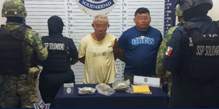 Aseguran a dos sujetos con narcóticos en Solidaridad