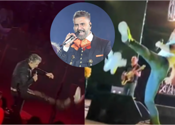 Alejandro Fernández ha sido tendencia en las redes sociales por haber pateado un peluche del Dr. Simi en medio de una presentación