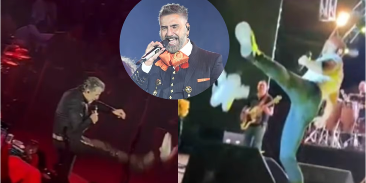 Alejandro Fernández ha sido tendencia en las redes sociales por haber pateado un peluche del Dr. Simi en medio de una presentación