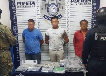 Detienen a tres hombres por posesión de marihuana en Playa del Carmen