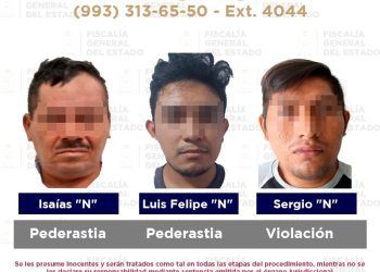 Por delitos sexuales, robo de vehículo y violencia familiar, asegura FGE a seis presuntos responsables