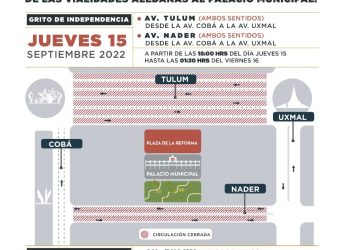 Advierte Gobierno Municipal cierre parcial de vialidades por festejos patrios