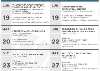 El Ayuntamiento de Benito Juárez cerrará septiembre con Talleres Virtuales Gratuitos para la población