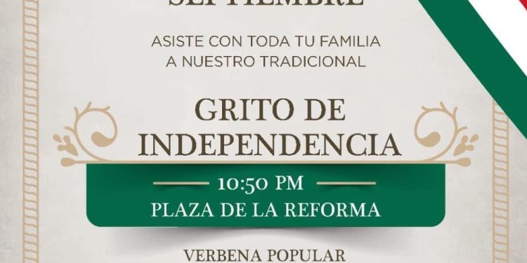 Ayuntamiento de Benito Juárez invita a los ciudadanos a celebrar el “Grito de Independencia”