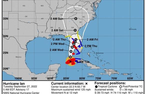El huracán «Ian» alcanza categoría tres