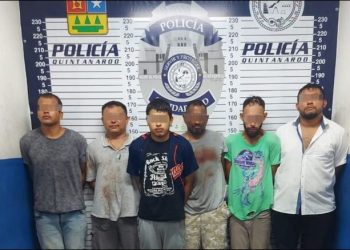 Presentan a los seis sujetos detenidos la noche del Grito en Playa del Carmen