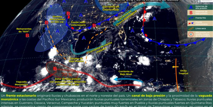 Prevén intervalos de chubascos en Quintana Roo