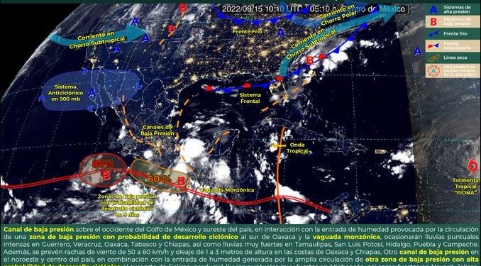 Anticipan lluvias fuertes acompañadas de descargas eléctricas y fuertes rachas de viento en Quintana Roo