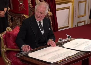 El nuevo rey británico tuvo un momento viral durante su proclamación gracias a un juego de plumas