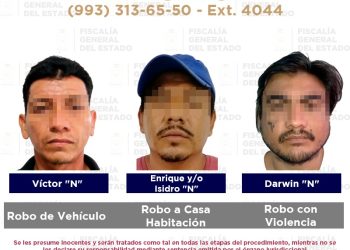 FGE asegura a cuatro presuntos responsables de desaparición forzada y robo
