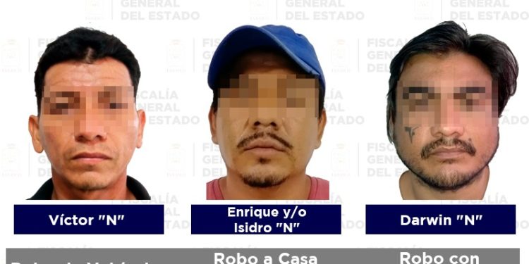 FGE asegura a cuatro presuntos responsables de desaparición forzada y robo
