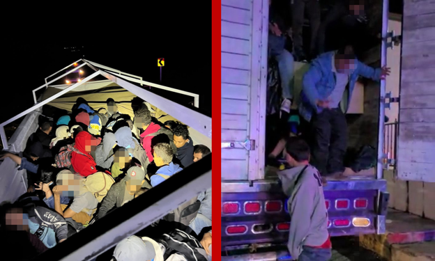 Hallan a 266 migrantes hacinados en dobles fondos de tres camiones en Nuevo León