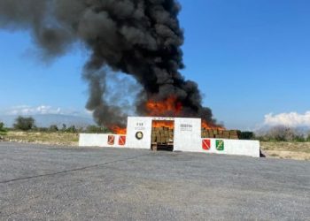 Autoridades de Nuevo León incendian más de seis toneladas de drogas