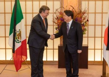 Marcelo Ebrard se reúne con el ministro de Japón, por el funeral de nipón Shinzo Abe